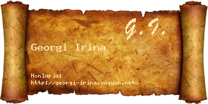Georgi Irina névjegykártya